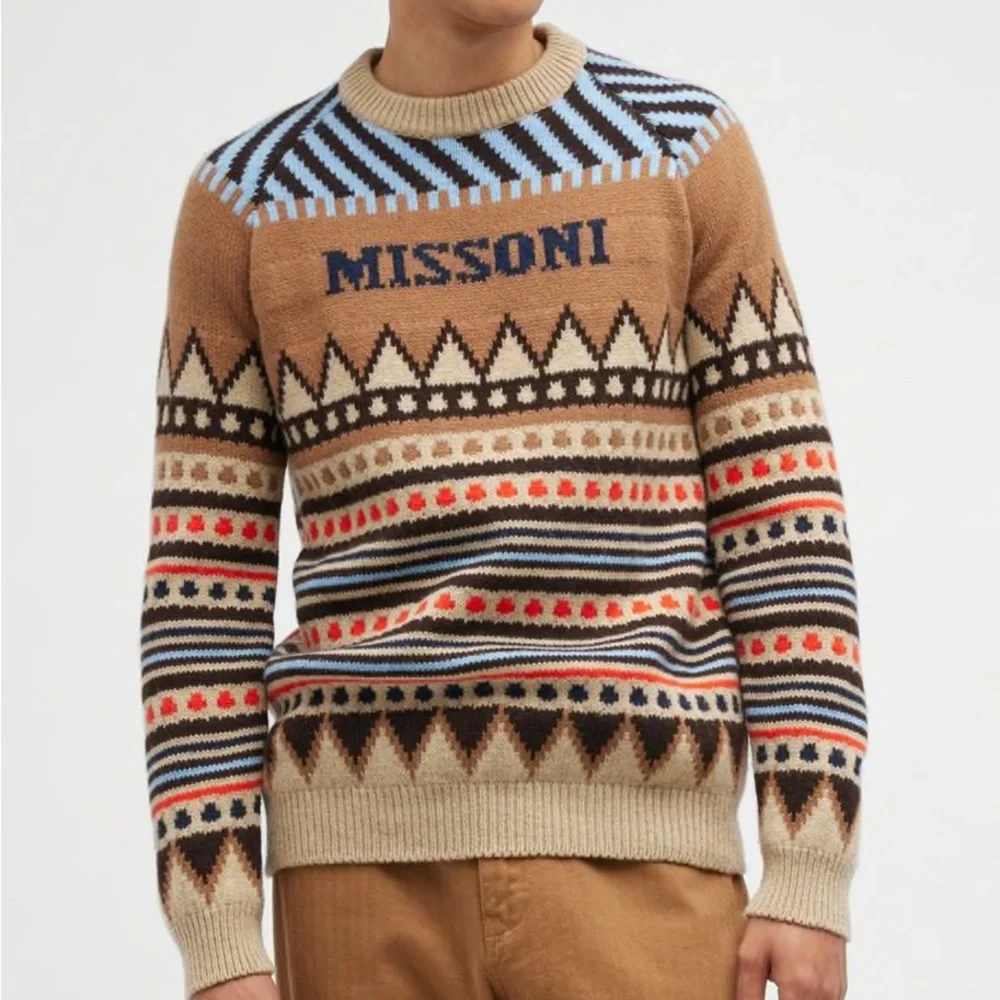 MISSONI Men's Geometric Ski Knit Sweater - NWT